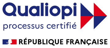 Logo Qualiopi, processus certifié, République Française